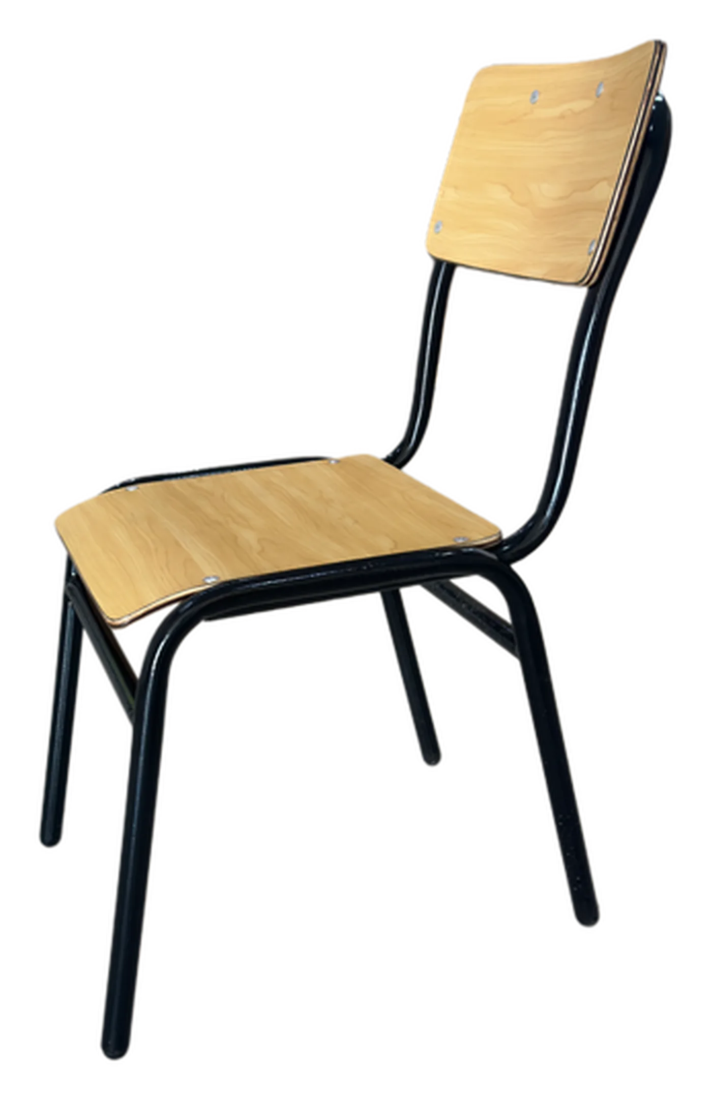 Silla para estudiante con las medidas del catálogo: 83 cm de alto y 37,5 cm de asiento