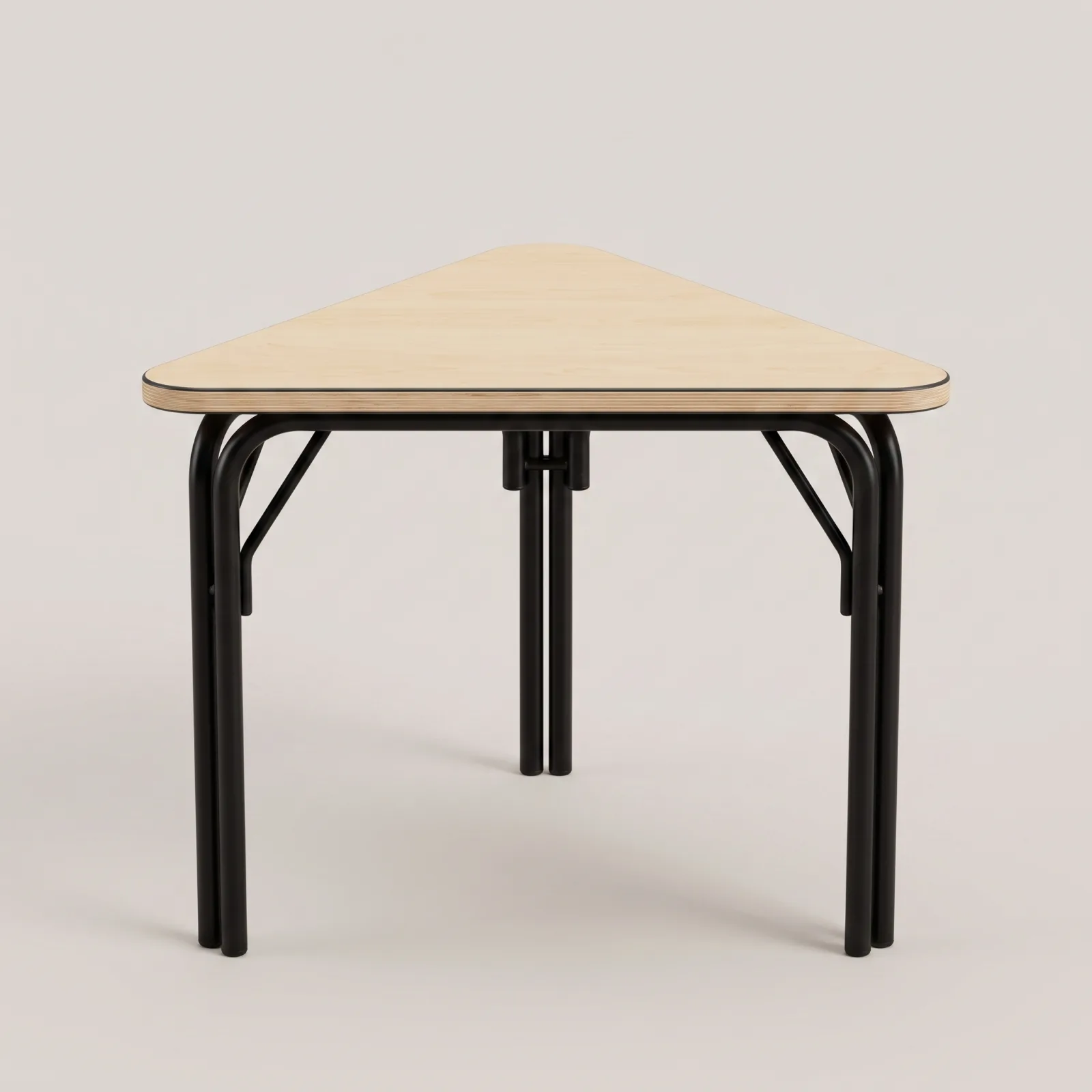 Mesa triangular agrupable, vista de estudio